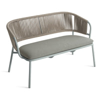 Mate Outdoor Settee in Toohey Breezy Blue - Angle 3