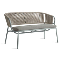 Mate Outdoor Settee in Toohey Breezy Blue - Angle 2