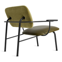 Method Lounge Chair in Loden Green Velvet / Loden Green Leather - Angle 5