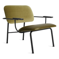Method Lounge Chair in Loden Green Velvet / Loden Green Leather - Angle 2