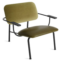 Method Lounge Chair in Loden Green Velvet / Loden Green Leather - Angle 3
