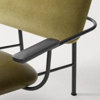 Method Lounge Chair in Loden Green Velvet / Loden Green Leather - Angle 8