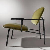 Method Lounge Chair in Loden Green Velvet / Loden Green Leather - Angle 7