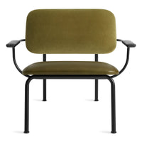 Method Lounge Chair in Loden Green Velvet / Loden Green Leather - Angle 1
