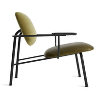 Method Lounge Chair in Loden Green Velvet / Loden Green Leather - Angle 4
