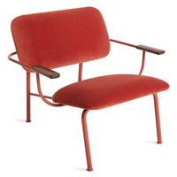 Method Lounge Chair in Tomato Velvet - Angle 3