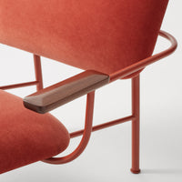 Method Lounge Chair in Tomato Velvet - Angle 7