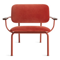 Method Lounge Chair in Tomato Velvet - Angle 1