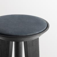 Mimi Stool in Ink Leather - Angle 5