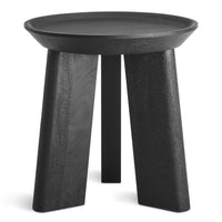 Mimi Stool in Ink Leather - Angle 2