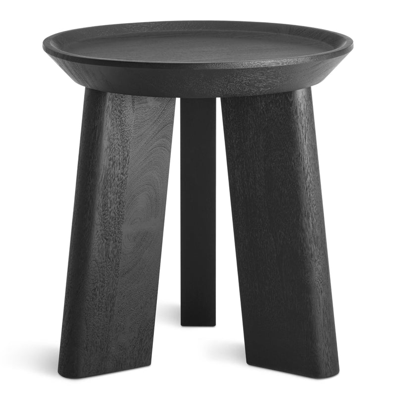 Mimi Stool in Ink Leather - Angle 2