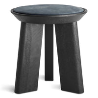 Mimi Stool in Ink Leather - Angle 1