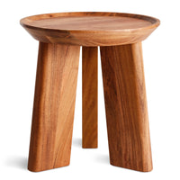 Mimi Stool (x3 Leg) in Slate Leather - Angle 3