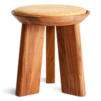 Mimi Stool (x3 Leg) in Camel Leather - Angle 1