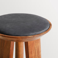 Mimi Stool in Ink Leather - Angle 8