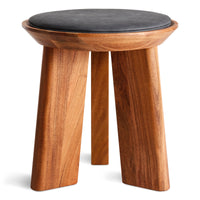 Mimi Stool in Ink Leather - Angle 1