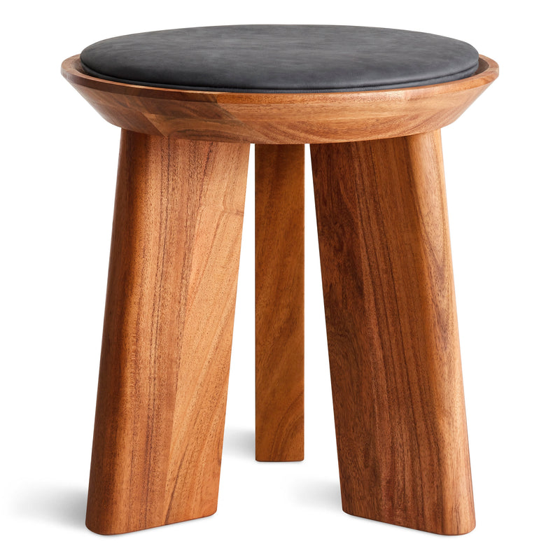 Mimi Stool in Ink Leather - Angle 1