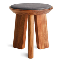 Mimi Stool (x3 Leg) in Slate Leather - Angle 2