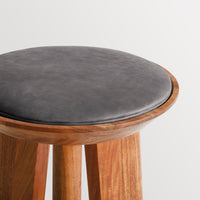 Mimi Stool (x3 Leg) in Slate Leather - Angle 7