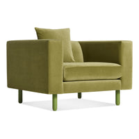 Mono Lounge Chair in Loden Green Velvet - Angle 3