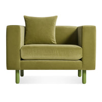 Mono Lounge Chair in Loden Green Velvet - Angle 2