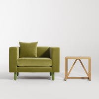 Mono Lounge Chair in Loden Green Velvet - Angle 8