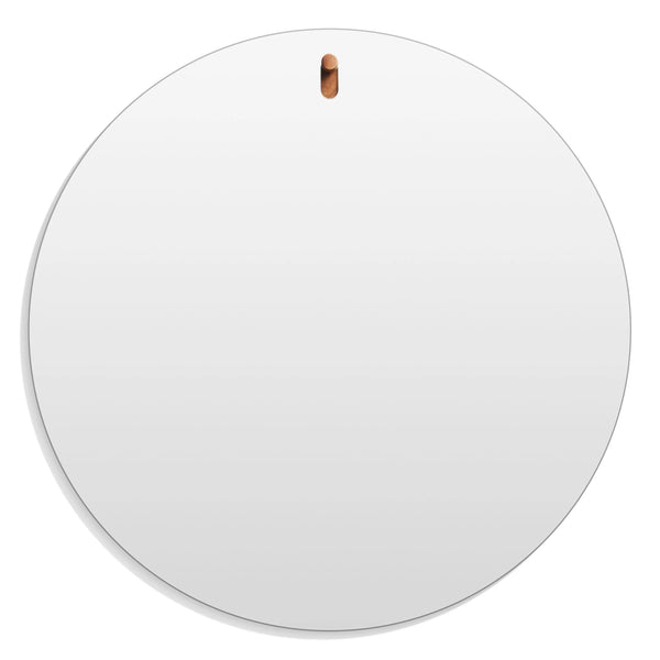 Hang 1 Large Round Mirror in Walnut - Angle 1