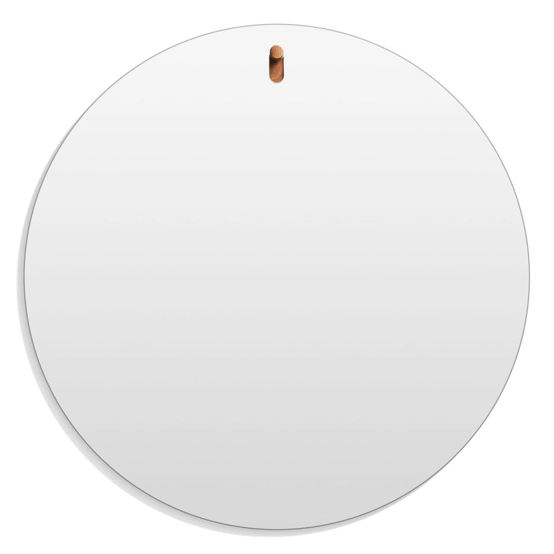 Hang 1 Large Round Mirror in Walnut