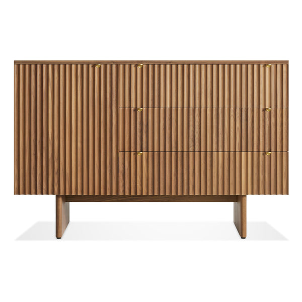 Murmur 1 Door / 3 Drawer Credenza in Walnut - Angle 1