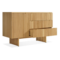 Murmur 1 Door / 3 Drawer Credenza in White Oak - Angle 5