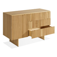 Murmur 1 Door / 3 Drawer Credenza in White Oak - Angle 6