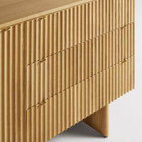 Murmur 1 Door / 3 Drawer Credenza in White Oak - Angle 11