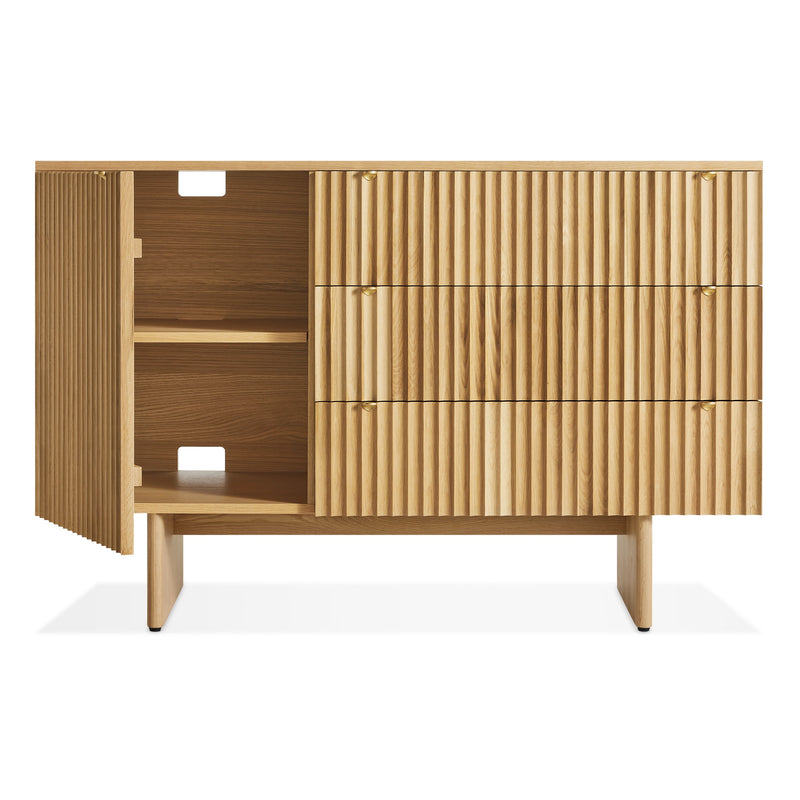 Murmur 1 Door / 3 Drawer Credenza in White Oak