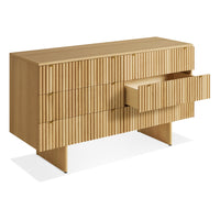 Murmur 6 Drawer Dresser in White Oak - Angle 6