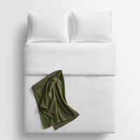 Moody Wool Throw in Olive - Angle 5