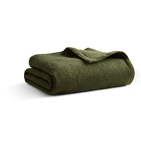 Moody Wool Throw in Olive - Angle 1
