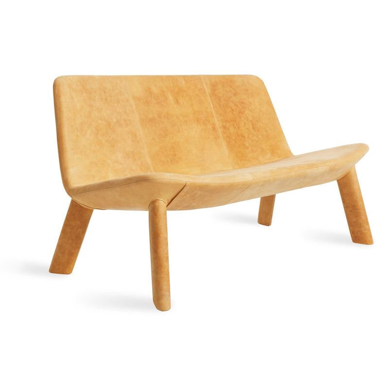 Neat Settee in Camel Leather - Angle 2