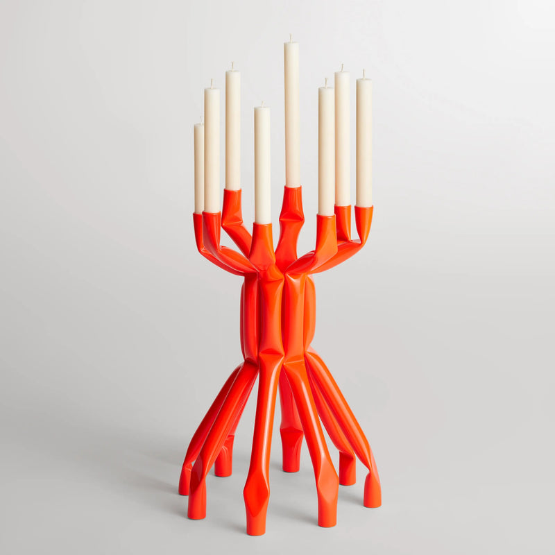 Nosferatube Large Candelabra in Dayglow Orange