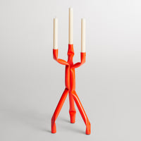 Nosferatube Small Candelabra in Dayglow Orange - Angle 3