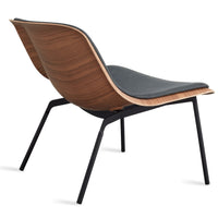 Nonesuch Upholstered Lounge Chair in Walnut / Ink Leather - Angle 6