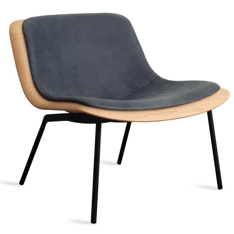 Nonesuch Upholstered Lounge Chair in White Oak / Ink Leather