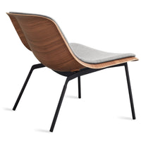 Nonesuch Upholstered Lounge Chair in Walnut / Vesper Light Grey - Angle 6