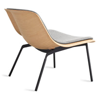 Nonesuch Upholstered Lounge Chair in White Oak / Vesper Light Grey - Angle 4
