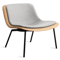 Nonesuch Upholstered Lounge Chair in White Oak / Vesper Light Grey - Angle 2