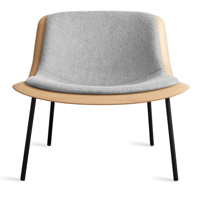 Nonesuch Upholstered Lounge Chair in White Oak / Vesper Light Grey - Angle 1