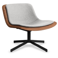 Nonesuch Swivel Upholstered Lounge Chair in Walnut / Vesper Light Grey - Angle 4
