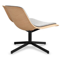 Nonesuch Swivel Upholstered Lounge Chair in White Oak / Vesper Light Grey - Angle 6
