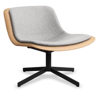 Nonesuch Swivel Upholstered Lounge Chair in White Oak / Vesper Light Grey - Angle 4