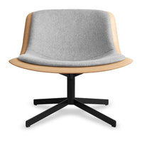 Nonesuch Swivel Upholstered Lounge Chair in White Oak / Vesper Light Grey - Angle 1
