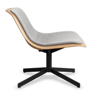 Nonesuch Swivel Upholstered Lounge Chair in White Oak / Vesper Light Grey - Angle 5